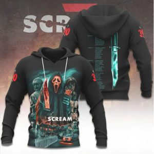 Scream 30th Anniversary Kill Tour Teal Glow Ghostface Slasher Merch T Shirt