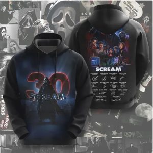 Scream 30th Anniversary Movie Cast Signed Poster 3D All Over Print T Shirt Scream 30th Anniversary Movie Cast Signed Poster 3D All Over Print T Shirt