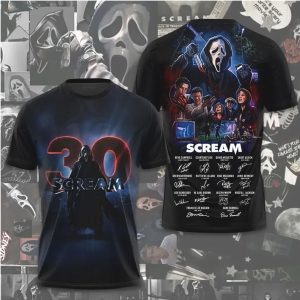Scream 30th Anniversary Movie Cast Signed Poster 3D All Over Print T Shirt