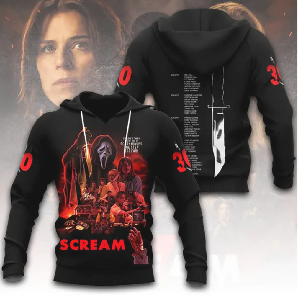 Scream 30th Anniversary One Step Too Far Vintage Movie Poster Shirt Scream 30th Anniversary One Step Too Far Vintage Movie Poster Shirt