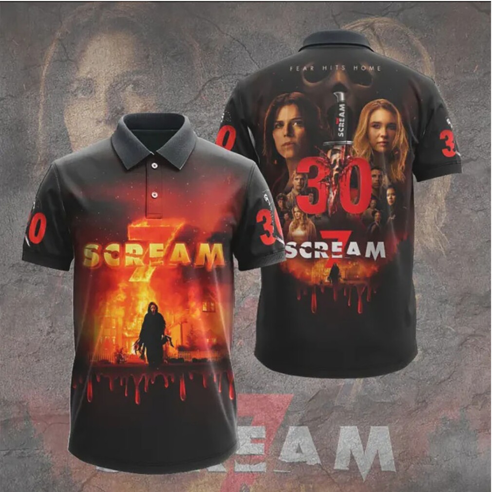 Scream 30th Anniversary Scream 7 Burning House 3D T Shirt Scream 30th Anniversary Scream 7 Burning House 3D T Shirt