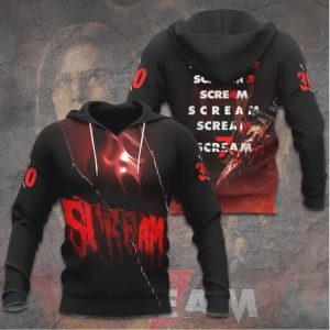 Scream 7 Anthology Red Mask Ghostface Horror Movie 3D Apparel T Shirt