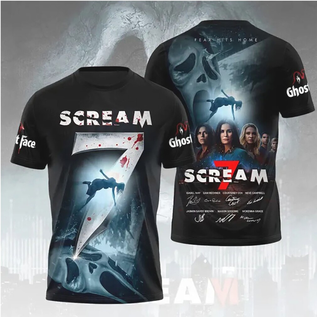 Scream 7 Blood Splatter Knife Ghostface All Over Print T Shirt Scream 7 Blood Splatter Knife Ghostface All Over Print T Shirt