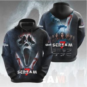 Scream 7 Bloody Ghostface Mask Dual Knife Signature Horror Fan Gear T Shirt Scream 7 Bloody Ghostface Mask Dual Knife Signature Horror Fan Gear T Shirt