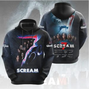 Scream 7 Blue Ghostface Final Girls Movie Poster 3D Printed T Shirt Scream 7 Blue Ghostface Final Girls Movie Poster 3D Printed T Shirt
