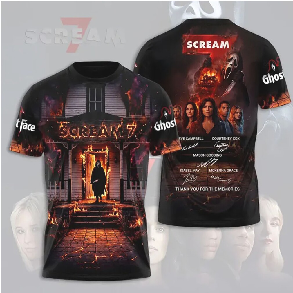 Scream 7 Cast Signature Thank You For The Memories Ghostface Shirt T Shirt Scream 7 Cast Signature Thank You For The Memories Ghostface Shirt T Shirt