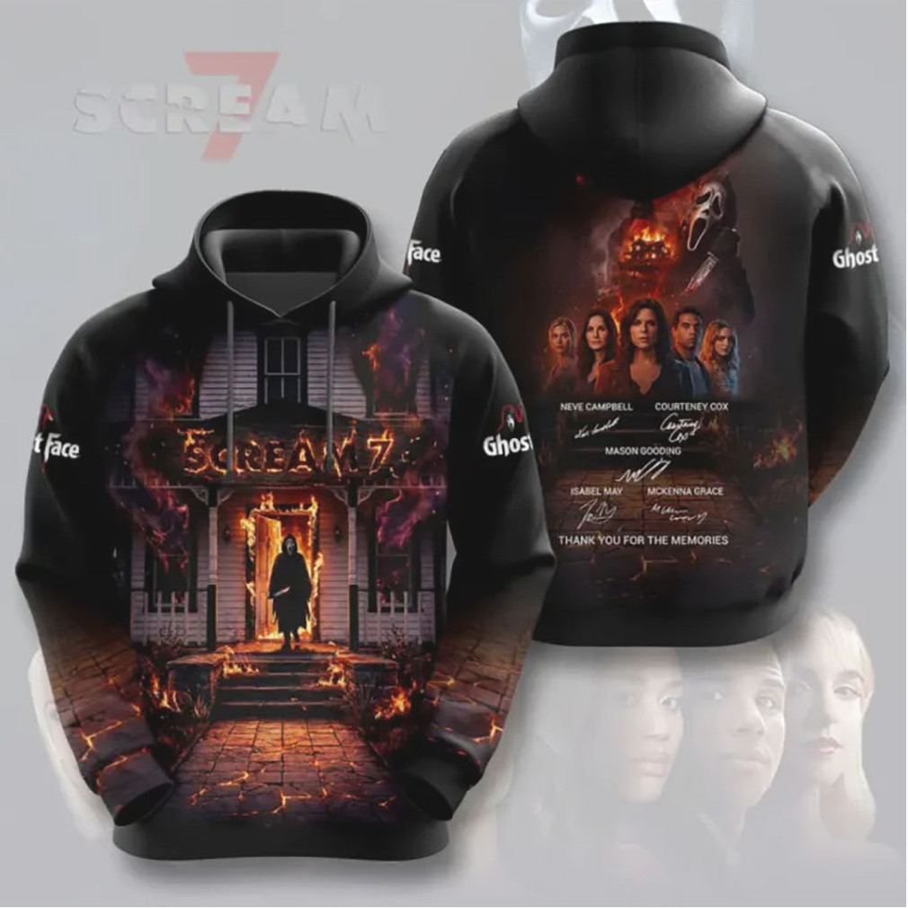 Scream 7 Cast Signature Thank You For The Memories Ghostface Shirt T Shirt Scream 7 Cast Signature Thank You For The Memories Ghostface Shirt T Shirt