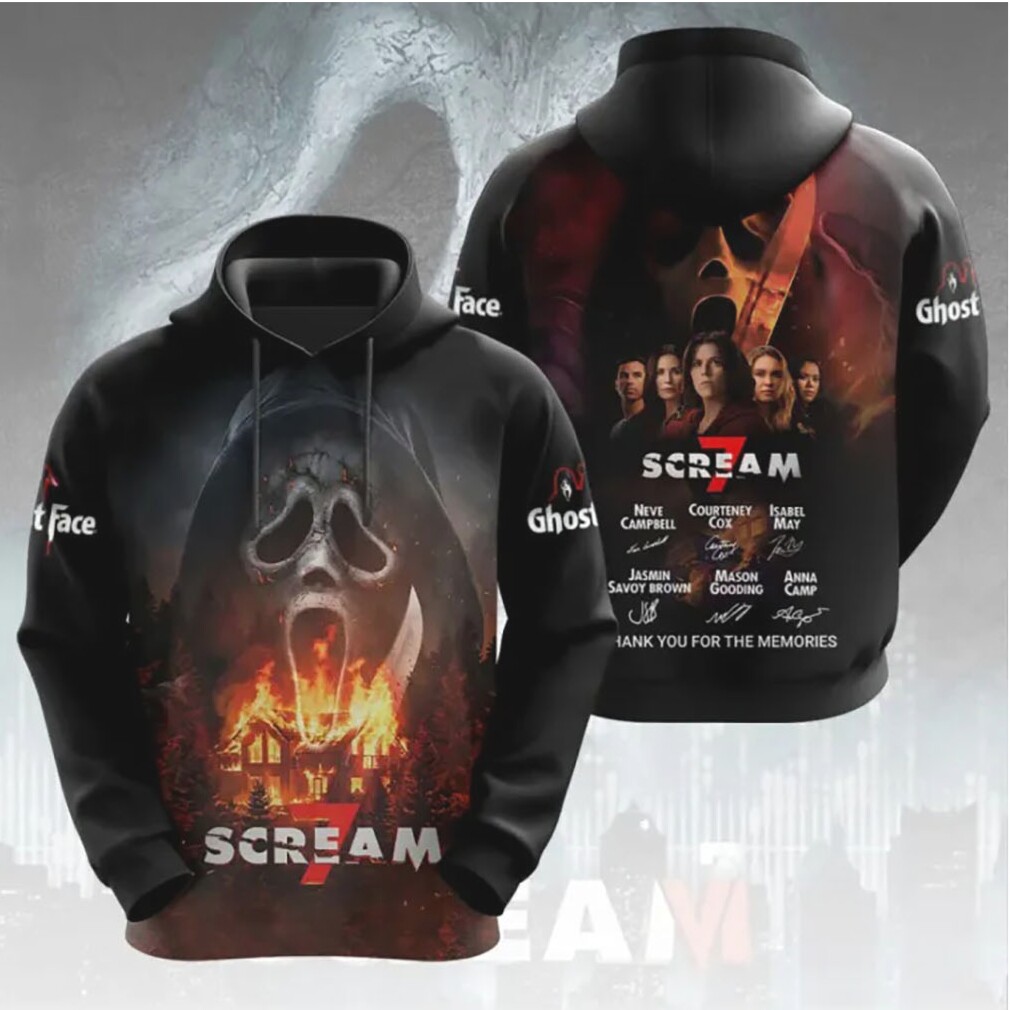 Scream 7 Cast Thank You For The Memories 3D Horror Movie T Shirt Scream 7 Cast Thank You For The Memories 3D Horror Movie T Shirt