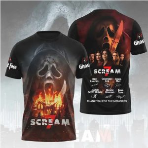 Scream 7 Cast Thank You For The Memories 3D Horror Movie T Shirt