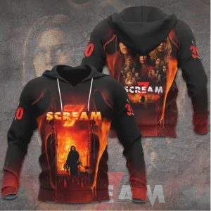 Scream 7 Fear Hits Home Fire Ghostface Cast 30th Anniversary 3D T Shirt