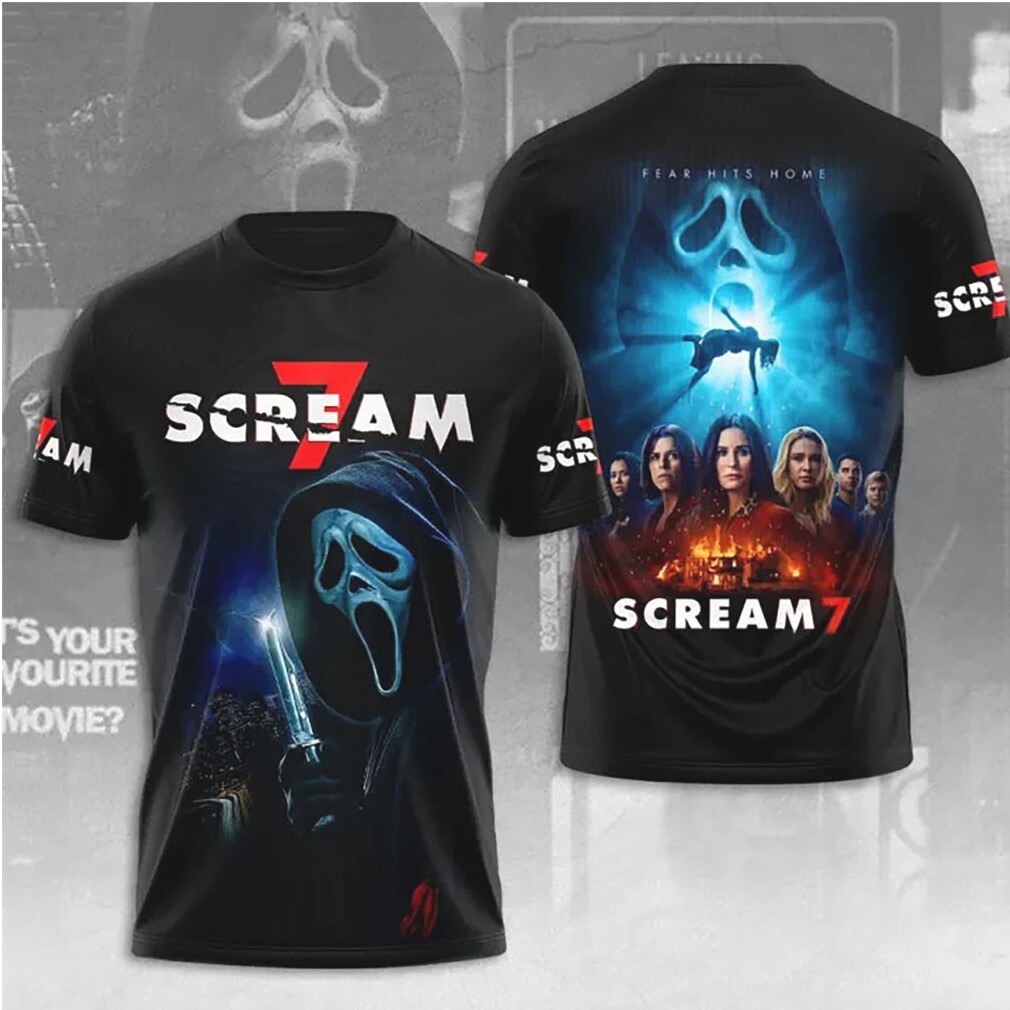 Scream 7 Fear Hits Home Ghostface Blue Moonlight T Shirt Scream 7 Fear Hits Home Ghostface Blue Moonlight T Shirt