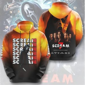 Scream 7 Fiery Sunset Ghostface Poster Art Custom Horror T Shirt