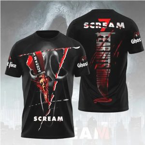 Scream 7 Ghostface Dagger Slash 3D All Over Print T Shirt
