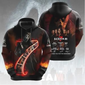 Scream 7 Ghostface Film Strip Cinematic Horror Cast Signature T Shirt