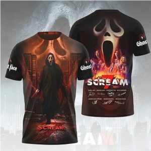 Scream 7 Ghostface New York City Skyline 3D All Over Print Apparel T Shirt