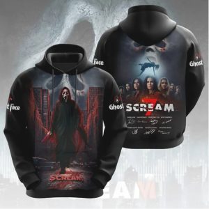 Scream 7 Ghostface Stalking City Silhouette Horror Movie Apparel T Shirt