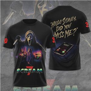 Scream 7 Hello Sidney Did You Miss Me Ghostface Phone Design T Shirt
