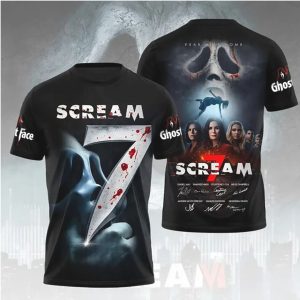 Scream 7 Movie Logo Ghostface All Over Print T Shirt