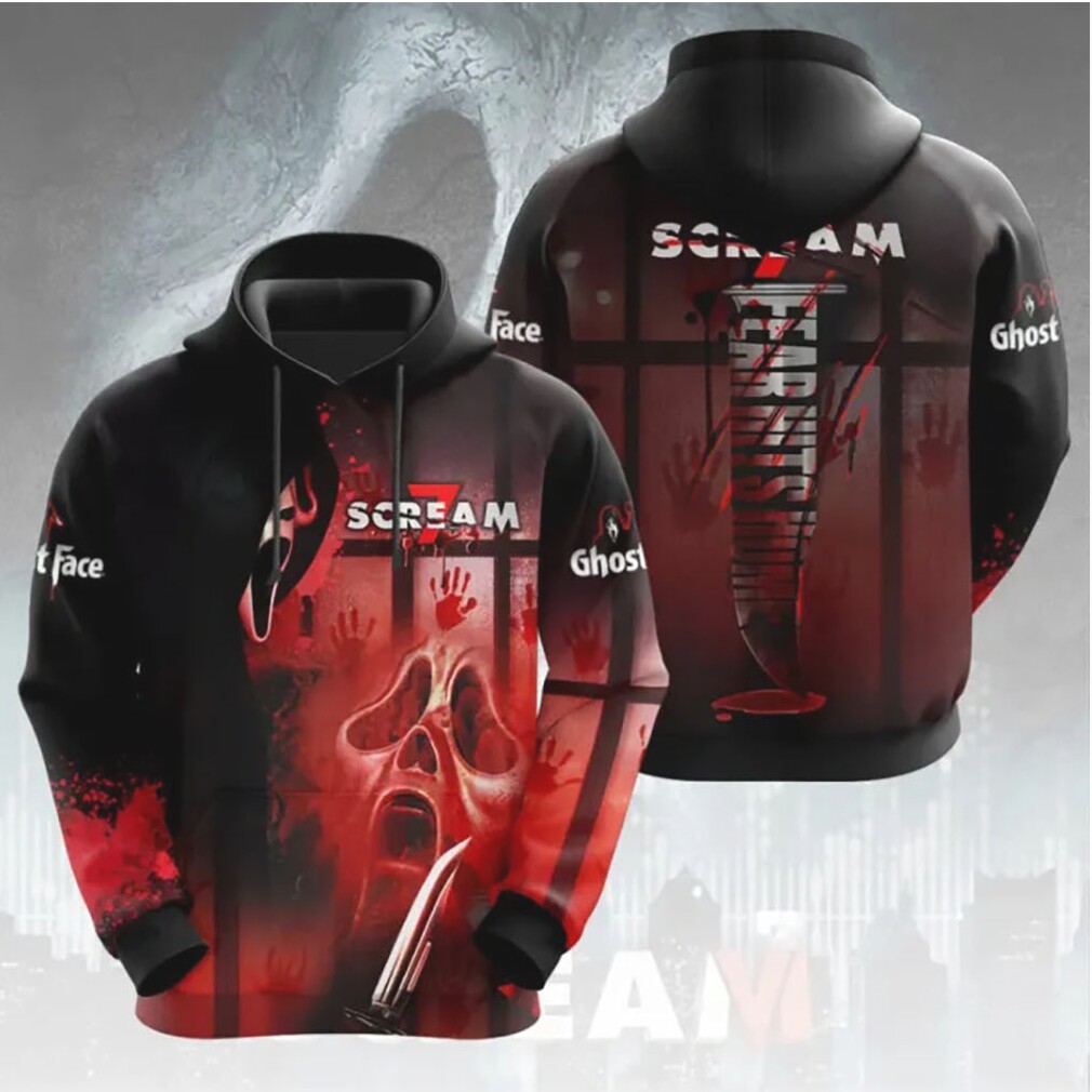 Scream 7 Red Fear Hits Home Ghostface Knife 3D All Over Print T Shirt Scream 7 Red Fear Hits Home Ghostface Knife 3D All Over Print T Shirt