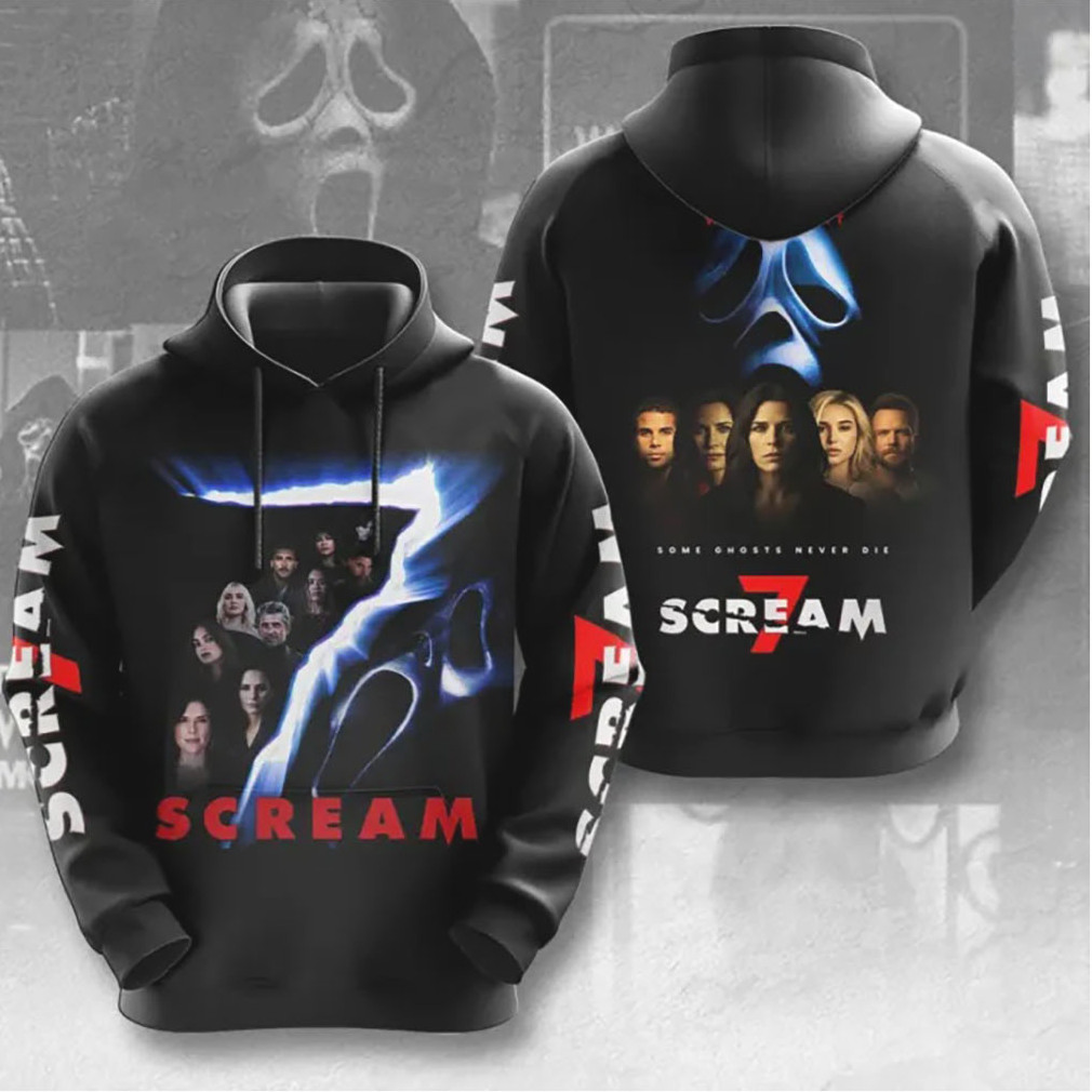 Scream 7 Some Ghosts Never Die Blue Lightning Ghostface T Shirt Scream 7 Some Ghosts Never Die Blue Lightning Ghostface T Shirt