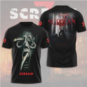 Scream 7 The Legacy Ends Ghostface Dagger 3D All Over Print T Shirt