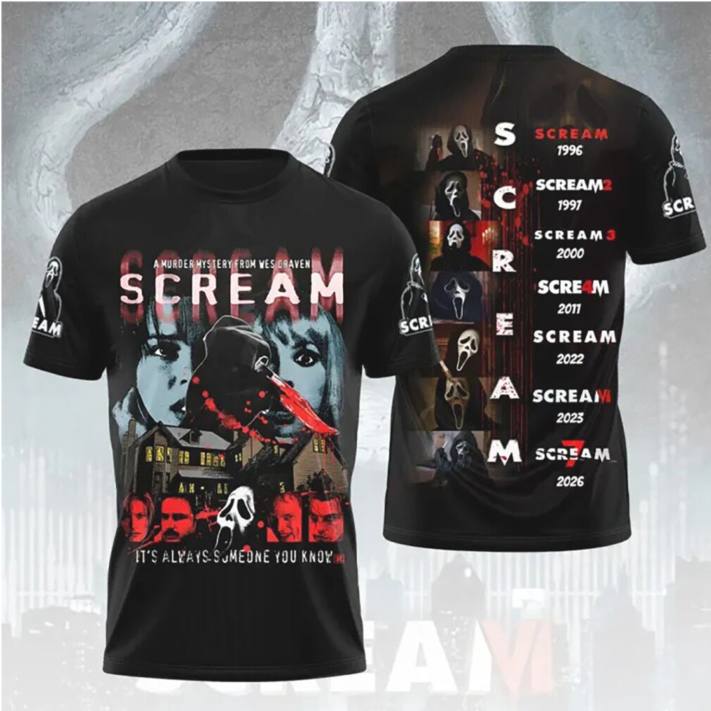 Scream Legacy It's Always Someone You Know Timeline T Shirt Scream Legacy It's Always Someone You Know Timeline T Shirt