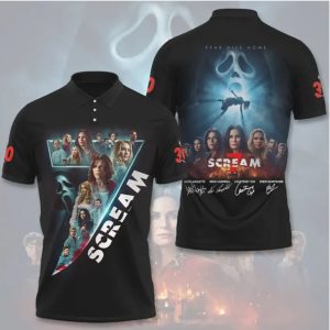 Scream Movie 30th Anniversary Cast Autograph 3D T Shirt Scream Movie 30th Anniversary Cast Autograph 3D T Shirt