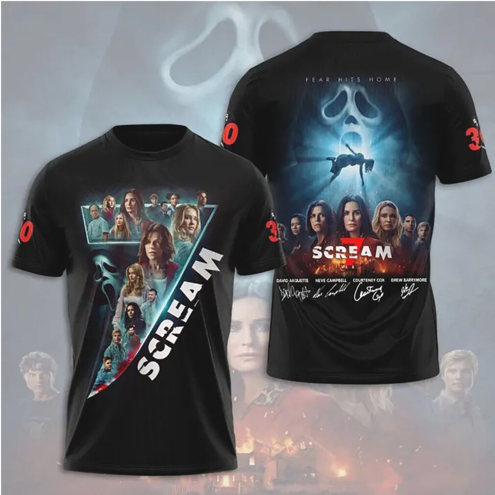 Scream Movie 30th Anniversary Cast Autograph 3D T Shirt Scream Movie 30th Anniversary Cast Autograph 3D T Shirt