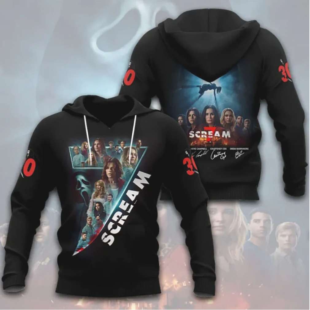 Scream Movie 30th Anniversary Cast Autograph 3D T Shirt Scream Movie 30th Anniversary Cast Autograph 3D T Shirt