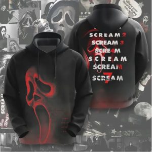 Scream Movie Franchise 1 7 Red Ghostface Mask Logo All Over Print Shirt