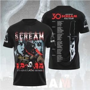 Scream Movie It's Always Someone You Know Ghostface 30th Anniversary Kill Tour T Shirt