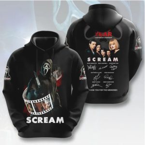 Scream Thank You For The Memories 30 Year Anniversary Film Strip Cast Signatures T Shirt Scream Thank You For The Memories 30 Year Anniversary Film Strip Cast Signatures T Shirt