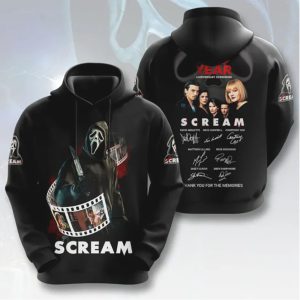 Scream Thank You For The Memories 30 Year Anniversary Film Strip Cast Signatures T Shirt
