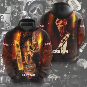 Scream VII Burn It All Down Ghostface Fire 3D T Shirt Scream VII Burn It All Down Ghostface Fire 3D T Shirt