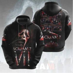 Scream VII Fear Hits Home Bloody Ghostface Collage Horror Fan T Shirt