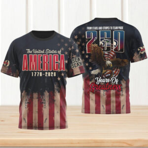 Seattle Seahawks America 250th Anniversary 1776 2026 Patriotic Eagle NFL T Shirt