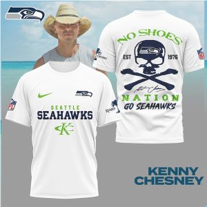 Seattle Seahawks Kenny Chesney No Shoes Nation Fan T Shirt