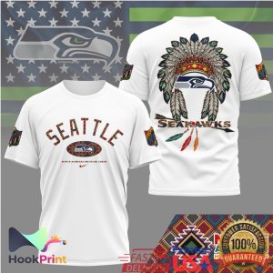 Seattle Seahawks Native American Heritage Month Headdress T Shirt