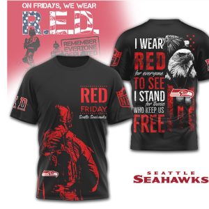 Seattle Seahawks R.E.D. Friday Military Support American Flag Eagle T Shirt Seattle Seahawks R.E.D. Friday Military Support American Flag Eagle T Shirt