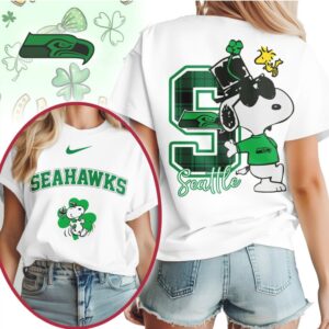 Seattle Seahawks Snoopy St. Paddy’s Day Clover Graphic NFL Football T Shirt Seattle Seahawks Snoopy St. Paddy’s Day Clover Graphic NFL Football T Shirt