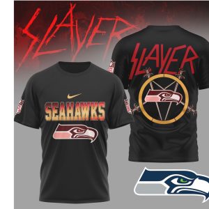 Seattle Seahawks x Slayer Pentagram Football T Shirt Seattle Seahawks x Slayer Pentagram Football T Shirt
