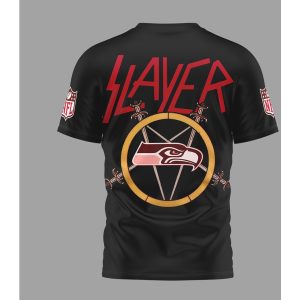 Seattle Seahawks x Slayer Pentagram Football T Shirt