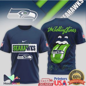 Seattle Seahawks x The Rolling Stones Tongue Logo Signature T Shirt Seattle Seahawks x The Rolling Stones Tongue Logo Signature T Shirt
