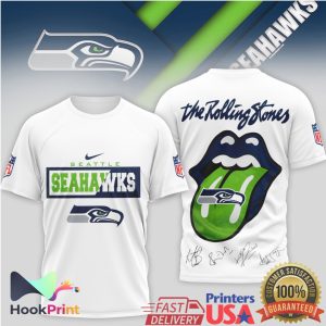 Seattle Seahawks x The Rolling Stones Tongue Logo Signature T Shirt