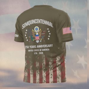 Semiquincentennial 250 Years Anniversary USA Flag Army T Shirt