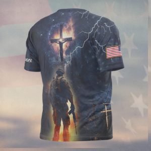 Served My Country Trust My God Christian Soldier Lightning Shirt