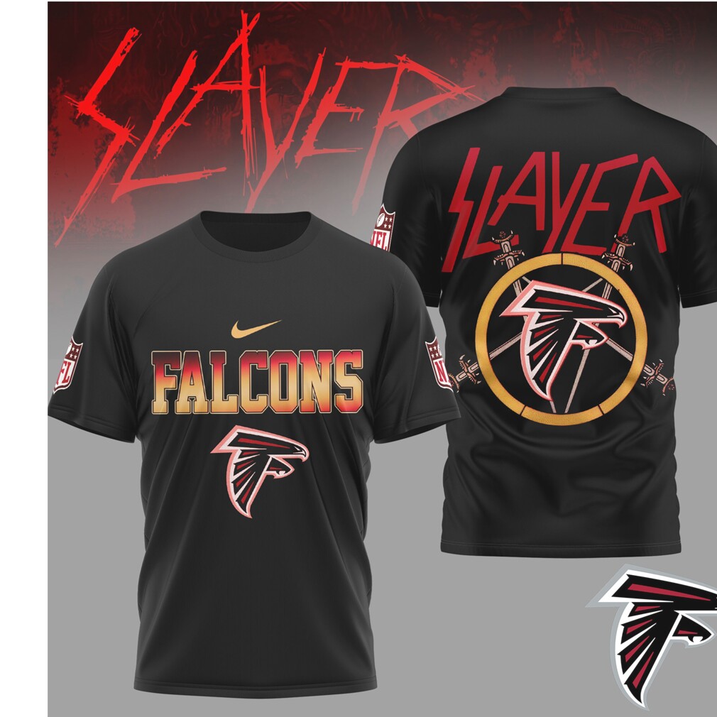 Slayer x Atlanta Falcons Heavy Metal NFL music band T Shirt Slayer x Atlanta Falcons Heavy Metal NFL music band T Shirt
