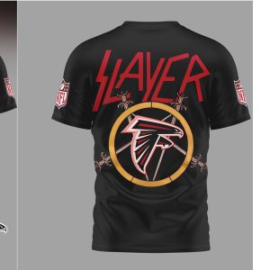 Slayer x Atlanta Falcons Heavy Metal NFL music band T Shirt
