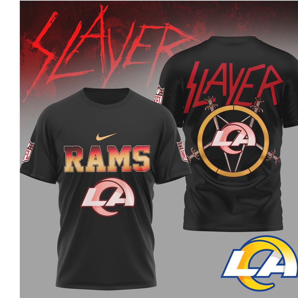 Slayer x LA Rams Heavy Metal NFL music band T Shirt Slayer x LA Rams Heavy Metal NFL music band T Shirt