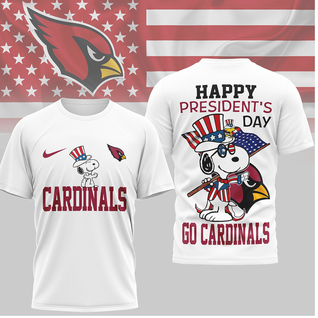Snoopy Arizona Cardinals Happy President's Day USA Flag Shirt Snoopy Arizona Cardinals Happy President's Day USA Flag Shirt